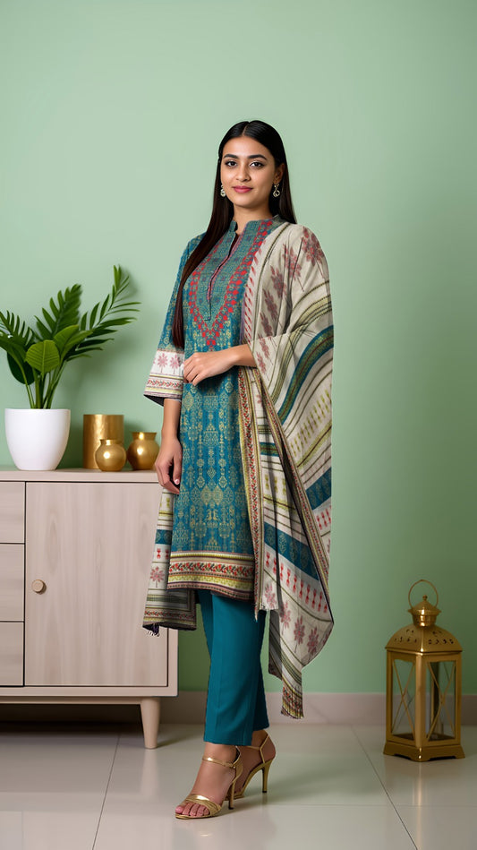 Momina Prints Unstitched 3-Piece Digital Printed Lawn Suit