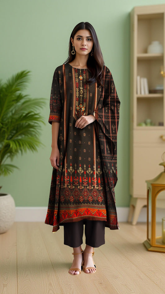 Momina Prints Unstitched 3-Piece Digital Printed Lawn Suit